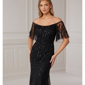 Adriana Papell black gown 40422